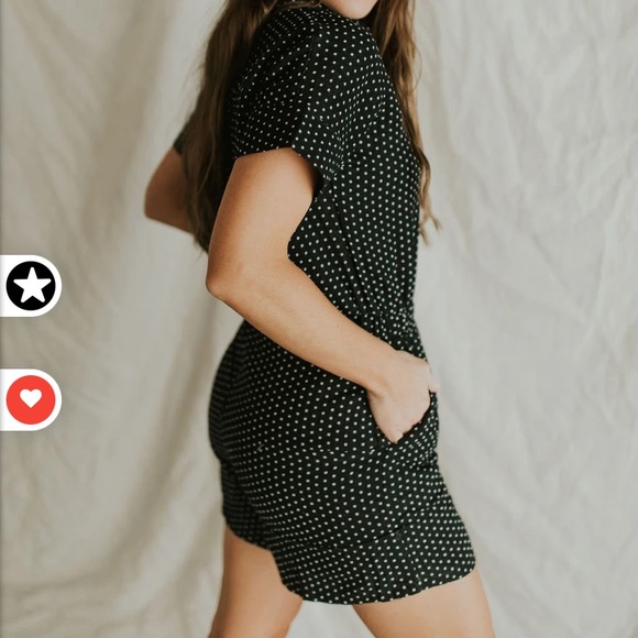 Henly Layla Dotted Jumpshort in Black size Small - Picture 6 of 13